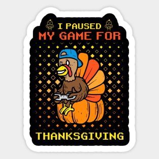 Happy Thanksgiving Gamer Turkey Video Game Lovers Kids Boys Sticker